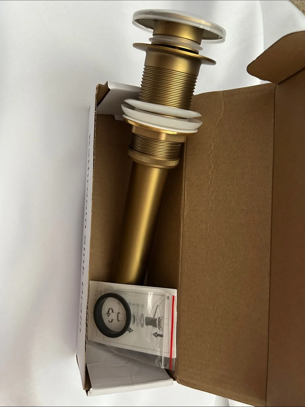 Brushed Gold Pop-Up Bathroom Sink Drain Assembly | Brand New